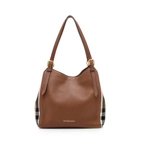 Burberry Leather House Check Derby Canterbury Small Tote 